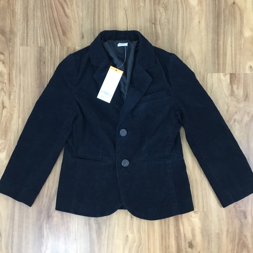 New NWT Gymboree Black Corduroy L/S jacket Sz 5/6